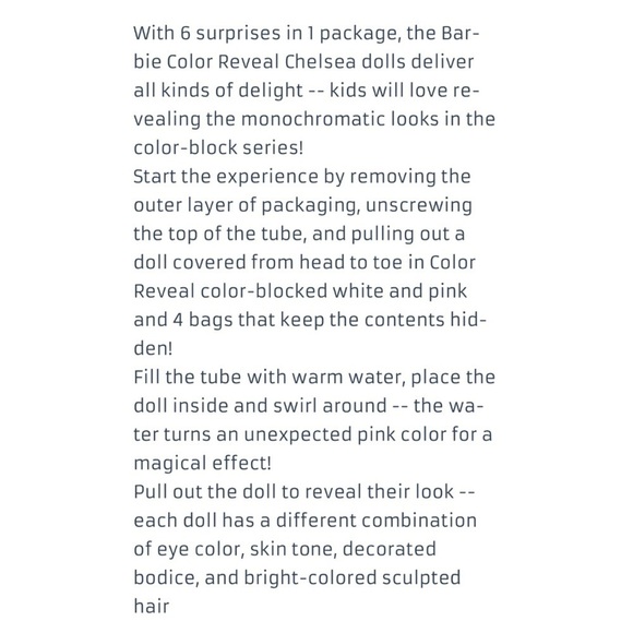 Barbie COLOR REVEAL COLOR BLOCK SERIES & SAND & SUN SERIES CHELSEA DOLLS - Picture 9 of 15